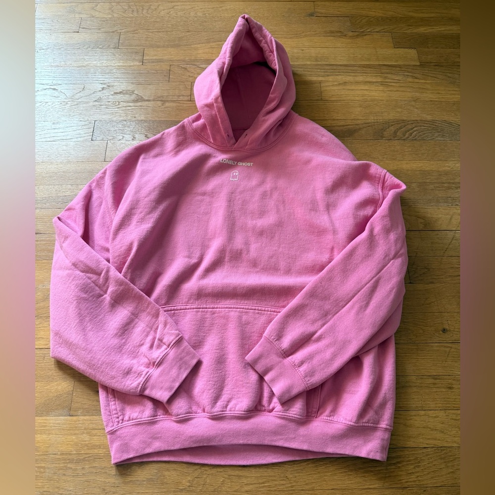 Lonely Ghost Pink Hoodie Size XLarge